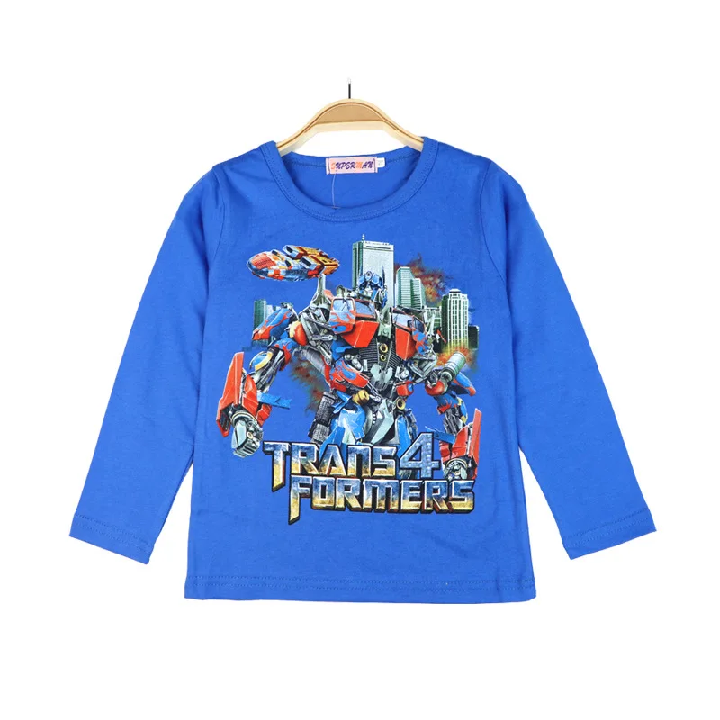 

BOY'S T-shirt Long Sleeve Childrenswear Autumn New Style Pure Cotton KID'S Jacket Cartoon Base Shirt Western Style Transformers