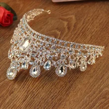 Барокко высшего класса невесты корона Кристалл Стекло алмаз набор невесты ювелирные изделия Корона головной убор аксессуары