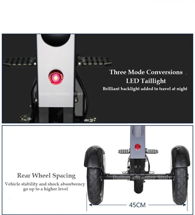 Daibot 10 Inch Electric Tricycle Scooter Three Wheels Electric Scooters Foldable Kick Scooter Electric 36V 250W Range 45KM (8)