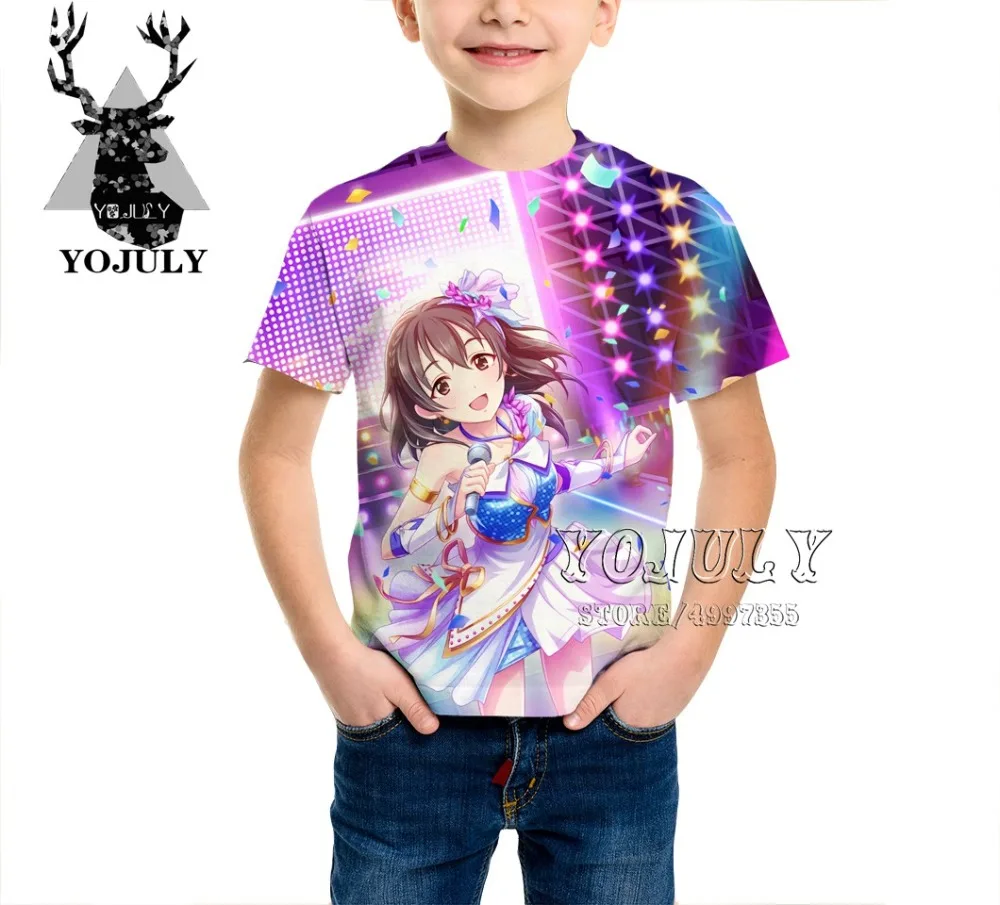 YOJULY/детская одежда Idol Master, Детская футболка с 3d принтом Золушки для девочек и мальчиков Лидер продаж, модные футболки A466