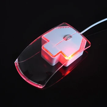 

Colorful Luminous Wired Mouse Transparent Optical Mouse for Office Computers Notebooks @M23