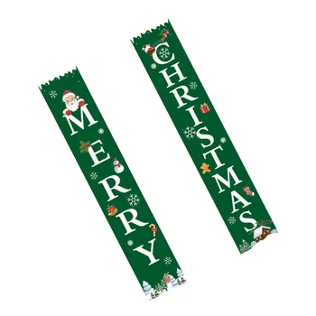 

1 Pair of Christmas Couplets Portable Delicate Durable MERRY CHRISTMAS Letters Creative Door Hanging Banners for Home Decoration