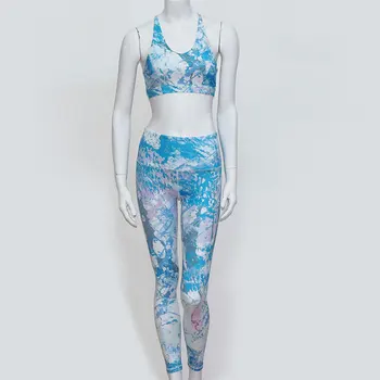 

Hot Sale Printed Sports Fitness Suit Moisture Wicking Clothes Ladies Fitness Suit 2020