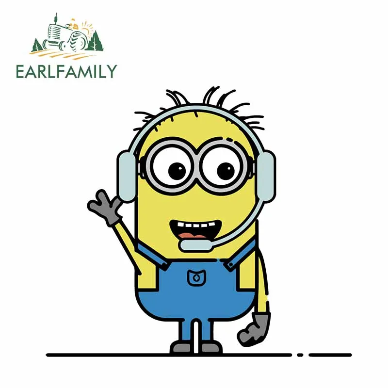 

EARLFAMILY 13cm x 11.8cm Minions Pattern 3D Decal Car Stickers and Decals Vinyl Car Warp for Car Body Windshield Motorcycle