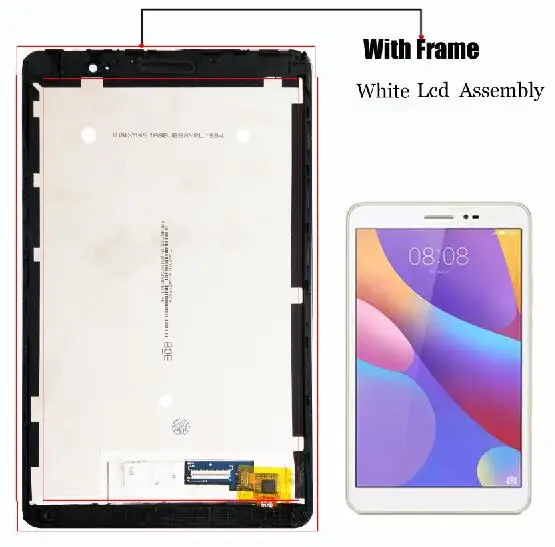 Для huawei Honor Play Meadiapad 2 KOB-L09 MediaPad T3 KOB-W09 Mediapad T3 8,0 LTE " ЖК-дисплей с сенсорным экраном дигитайзер - Цвет: White Lcd With Frame