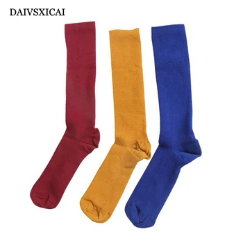 

3Pairs/lot=6Pieces Autumn Winter Socks Retro Female Solid Color Simple Fashion Female Cotton Socks