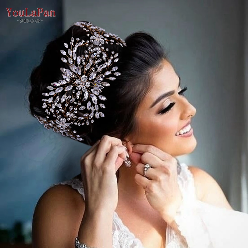 TOPQUEEN Handgemachte Kristall Braut Stirnband Strass Braut Kopfschmuck Elegante Frauen Haarbänder für Hochzeit Zubehör HP397 – Detail 29