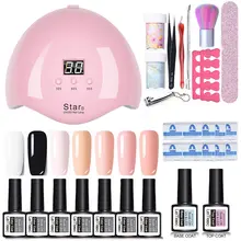Набор для ногтей, УФ светодиодный светильник, Сушилка для ногтей, набор для гель-лака, красочный впитывающий УФ инструмент для работы с гелем, набор для ногтей, наклейки для дизайна ногтей, инструменты для самостоятельного дизайна