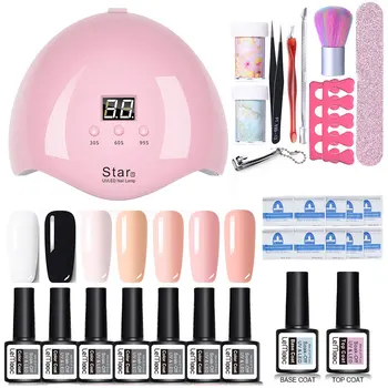 

Nail Set UV LED Lamp Dryer Nail Gel Polish Kit Colorful Soak Off UV Gel Tools Set Nail Stickers For Nail Art DIY Design Tools