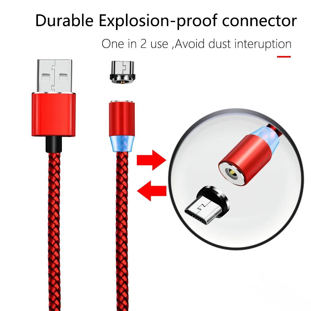 Micro USB Тип C магнитный кабель 2.4A быстрая зарядка Магнит зарядное устройство За iPhone 6 7 Huawei Samsung S9 Xiaomi USB C магнитная зарядка провод