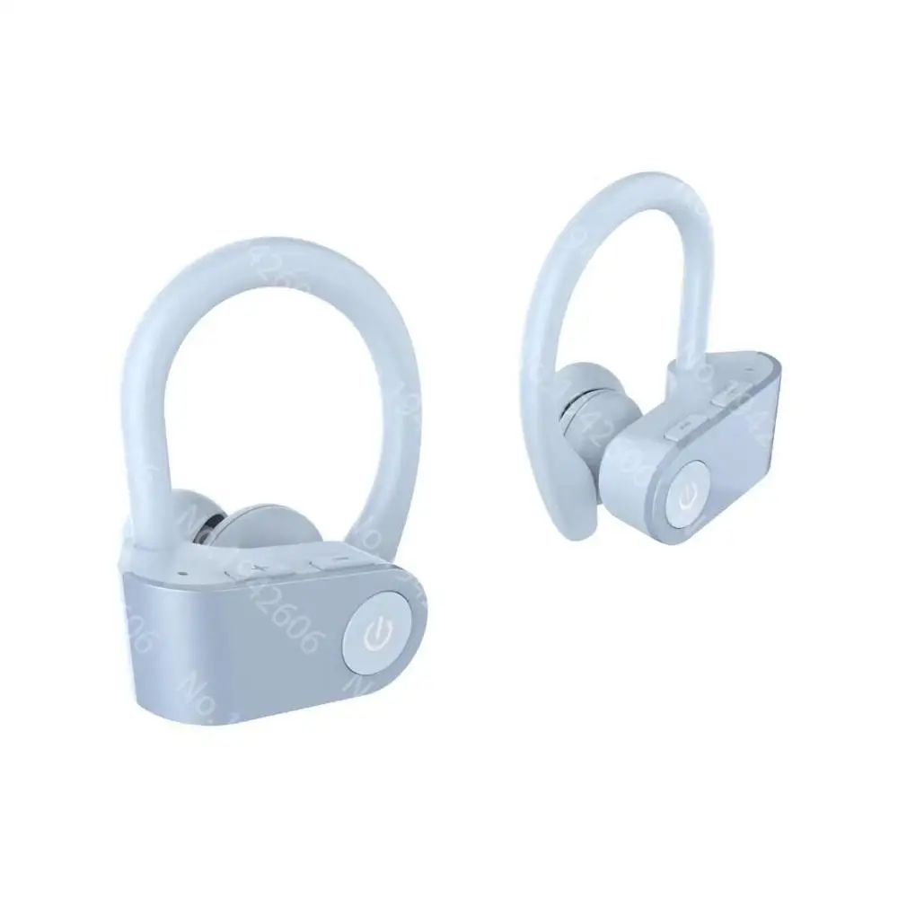 Беспроводные наушники Bluetooth, спортивные наушники для бега, Беспроводная стереогарнитура Bluetooth с микрофоном для телефона PK K98, ушной крючок, затычка для ушей - Цвет: Серебристый