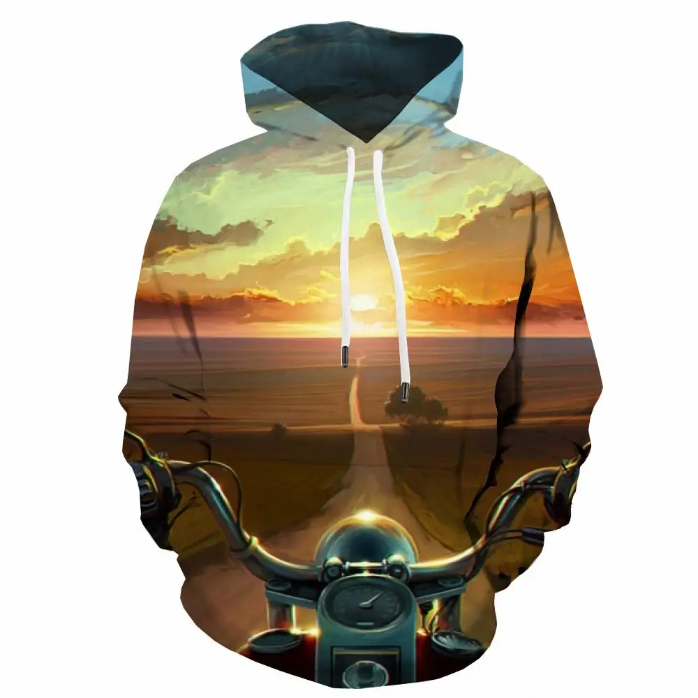 

3d Hoodies Motorcycle Sweatshirts men Landscape Hooded Casual Cloud Sweatshirt Printed Harajuku 3d Printed Mens Clothing Hip Hop