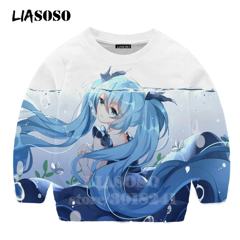 3 LIASOSO детей толстовки 3D принт аниме девочка Hatsune Толстовка Miku в уличном стиле для детей в стиле хип-хоп для мальчиков и девочек; Верхняя детская одежда свитер для подростков B174-3 - Цвет: 3