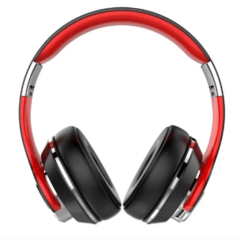 

Bluetooth Headset Folding Headphones Bluetooth Card with Card Insertion, with Music Microphone (Black Red)