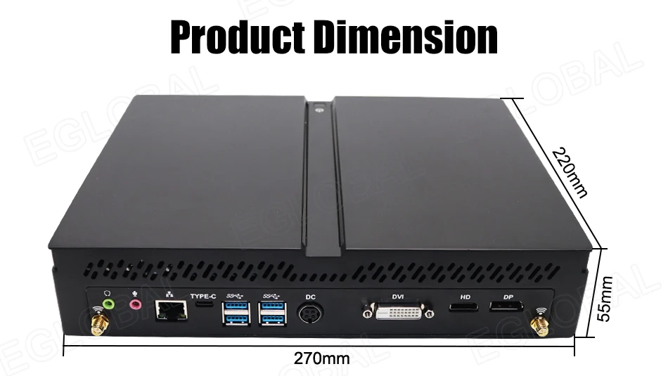 Game Killer Mini PC with Intel Core i9 9900KF/i7 9700KF, Nvidia RTX1660S 6GB, AX200 WiFi, 4K HDMI/DP/DVI – High-Performance Desktop Computer. Description Image.