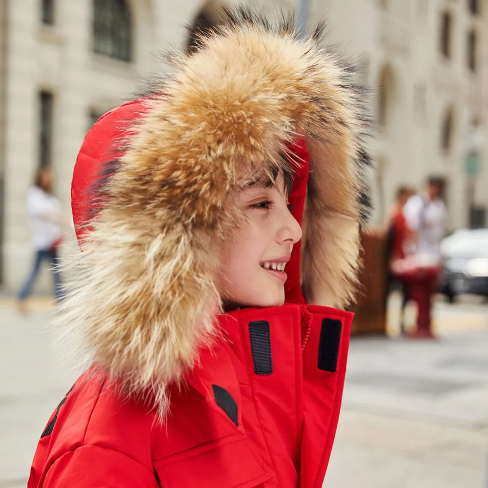 Autumn Winter Boys Jackets Fur Collar Baby Girls Down Coat Casual Children Hooded Outwear Girls Winter Down Jackets