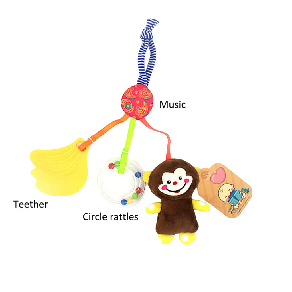 Детские игрушки погремушки детские погремушки спиральная кровать коляска животное моделирование с прорезывателем развивающая мягкая игрушка животное висящий колокольчик