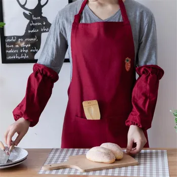 

Waterproof Apron 2020 NEW Cotton Men Women Waterproof Chef Apron Cooking Kitchen With Pocket Apron