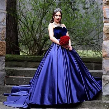 

Nieuwe Prom Jassen 2019 CustomSweetheart Baljurk Velour Tops Satijn Formele Avondjurken met Trein