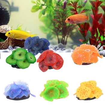 

New Artificial Resin Coral Sea Plant Ornament Silicone Nontoxic Blue Artificial Coral Plant Ornament For Aquarium Decor Supplies