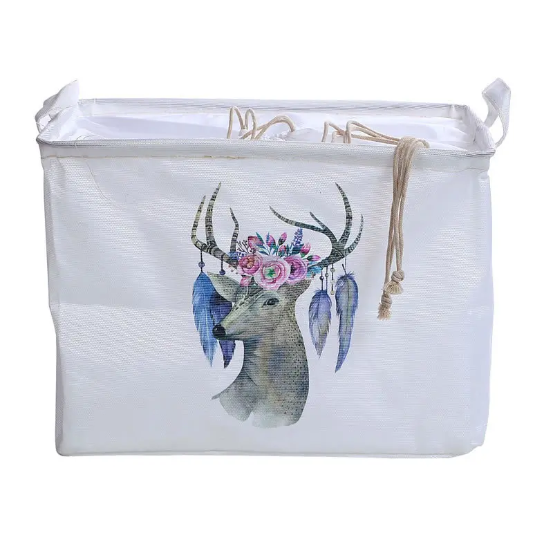 40X30X30CM Children's hamper Toy storage basket Cotton linen bucket Large laundry bucket Internal waterproof storage bag