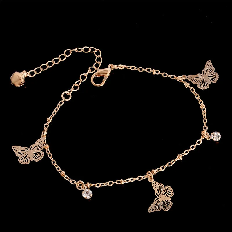 Butterfly Ankle Bracelet Gold Color Zircon Anklet Bracelet Summer Barefoot Beach Accessories Leg Bracelet For Women Jewelry Gift Butterfly Ankle Bracelet Gold Color Zircon Anklet Bracelet Summer Barefoot Beach Accessories Leg Bracelet For Women Jewelry Gift
