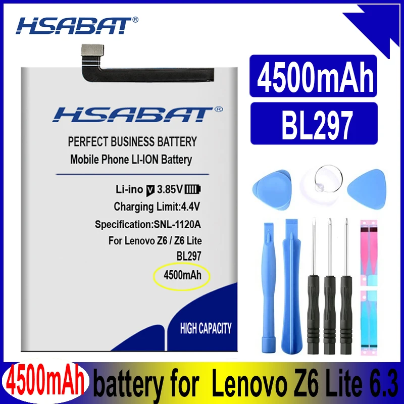 Аккумулятор HSABAT BL297 4500 мАч для аккумуляторов Lenovo Z6 / Lite 6 3 дюйма L38111|Аккумуляторы