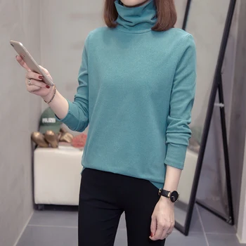 

COIGARSAM 4XL Plus Size blouse women Upset Add Wool Keep Warm Turtleneck blusas womens tops and blouses Gray Red Blue Black