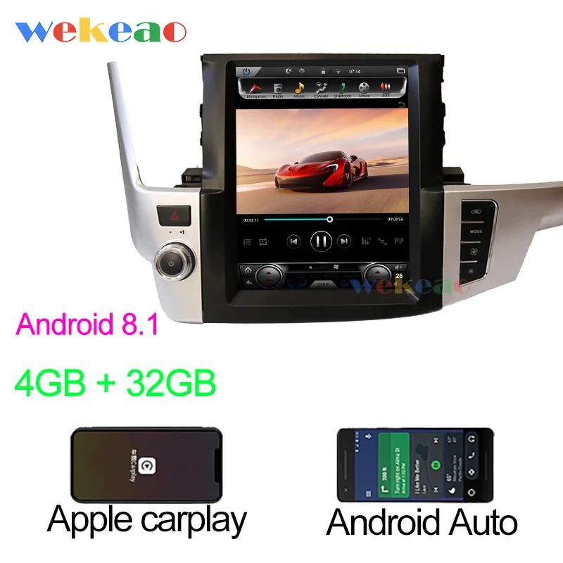 Android Car Radio Wekeao вертикальный экран Tesla стиль 12,1 ''Android 8,1 автомобильный Dvd мультимедийный плеер для Toyota Highlander радио Automotivo+ 4G - Цвет: Android Car Radio
