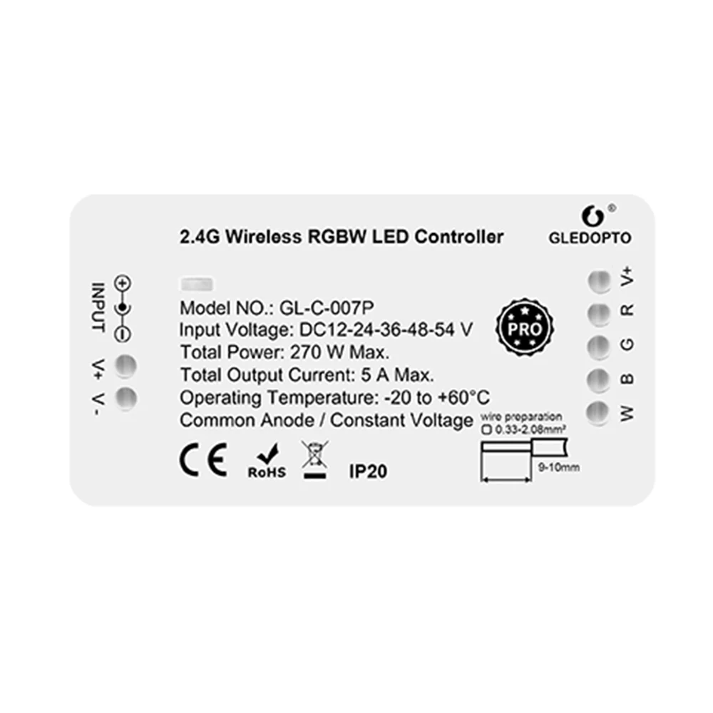 Zigbee 3.0 Smart Pro Dim Cct Rgbw Rgbcct Controller Max 270W Alexa Echo Plus Smartthings Telecomando Rf