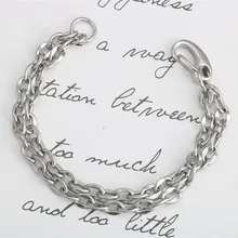 Модные трендовые дикие мужские и женские ювелирные изделия с двойной цепью в стиле хип-хоп титановая сталь властный стальной цветной браслет горячая распродажа