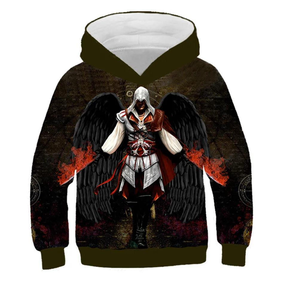 Goedkoop 4 13 jaar 2019 Kids Assassins Creed Streetwear 3D Hoodies Kleding Jongens Meisjes Spel Sweatshirt Kinderen Hip Hop Trui hoodie