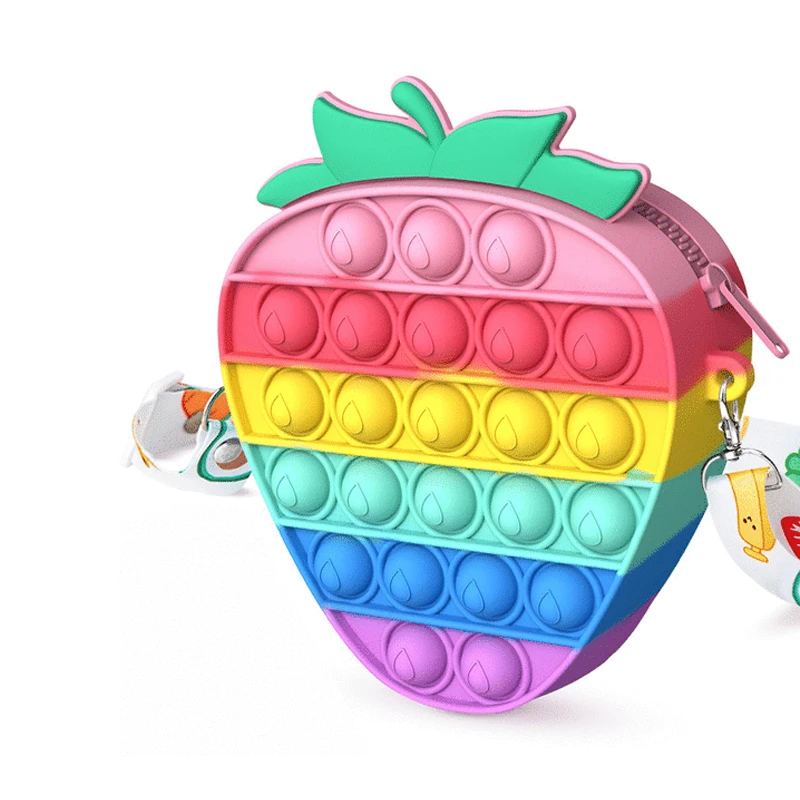 Color Strawberry Bag with Straps Fidget 