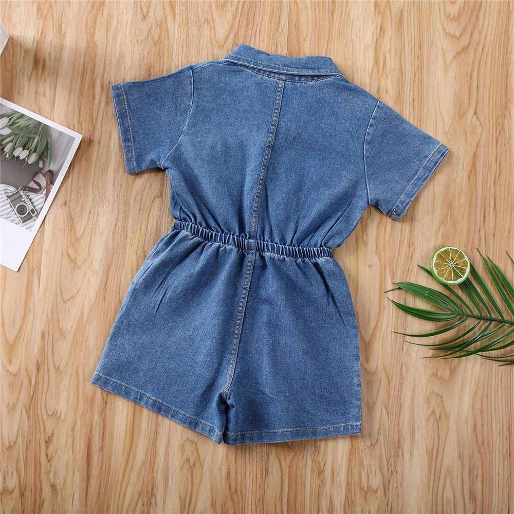 Baby Rompers Summer Toddler kids Baby Girl Denim Romper Short Jumpsuit Causal Girls Clothes Romper Playsuit