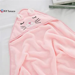 AY TescoNewborn Baby Hooded Towels Kids Bathrobe Super Soft Bath Towel Blanket Warm Sleeping Wrap for Infant Boys