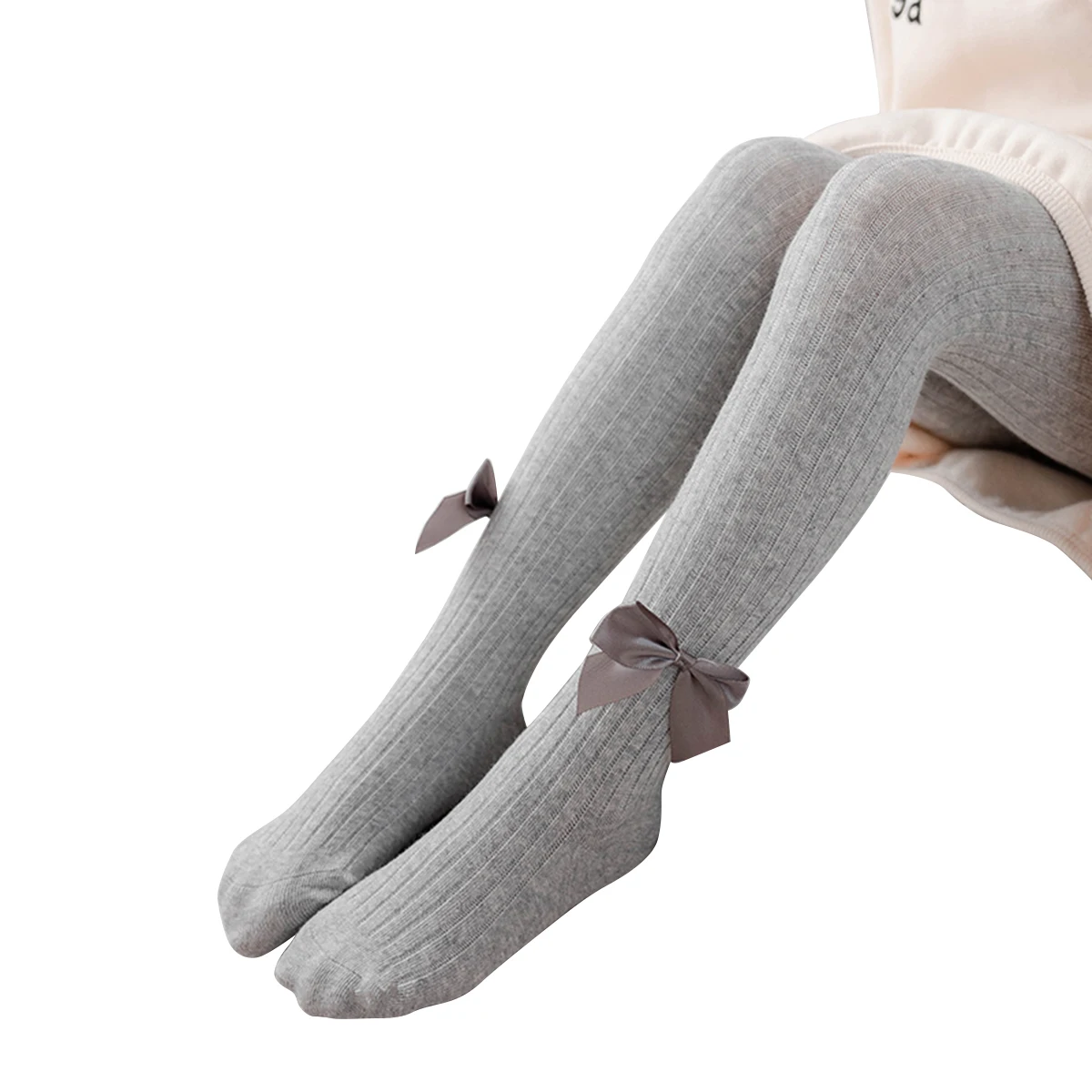 Kids Infant Baby Girls Cute Bowknot Pantyhose Kids Baby Girls Fashion Solid Ribbed Tights for Party Daily Wear 6M-12Years kids pantyhose solid color pantyhose toddler tights