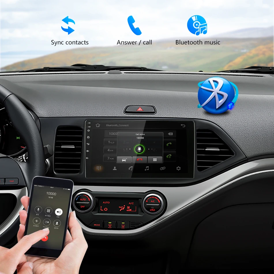 Cheap Android 8.1 2G+32G 9" 2Din Car Radio Multimedia Video Player For 2011-2015 KIA PICANTO Morning GPS Navigation Head Unit RDS DSP 11
