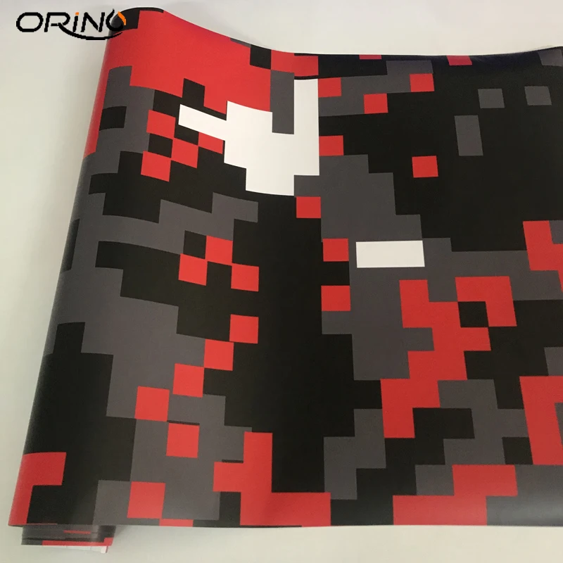 Black Grey Red Digital Sticker Film Wrap-3