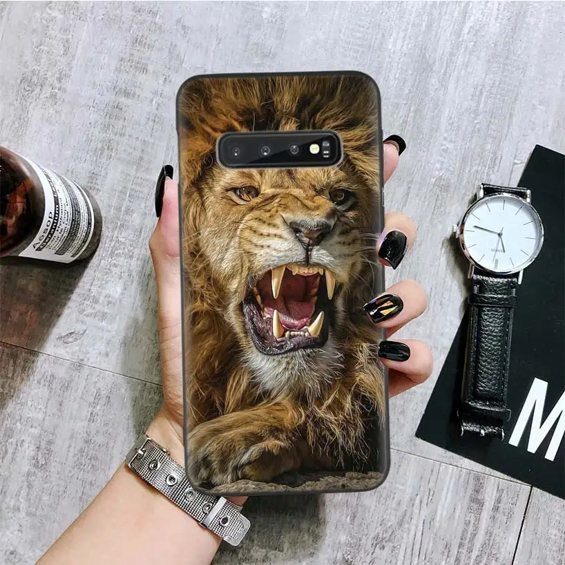 Лев альфа-самец Cub черная крышка чехол для телефона для samsung Galaxy A50S A10S A20S A10 A20E A30 A40 A50 A70 M40 M30S A80 корпус под плетенную сумку - Цвет: BA072-6
