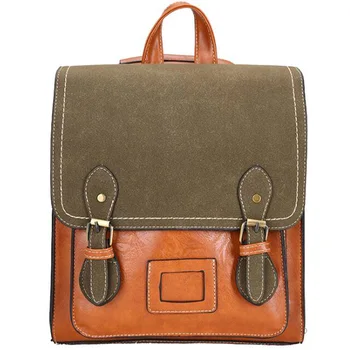 

Simple College Style Retro Backpack Wild Multi-Use British Leather Backpack