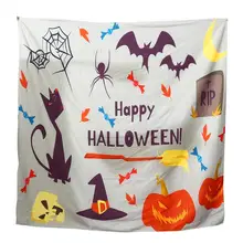 Украшения на Хэллоуин водонепроницаемый Настольный бегун ужасный мультфильм паук Кот летучая мышь скатерть для стола для вечерние праздники