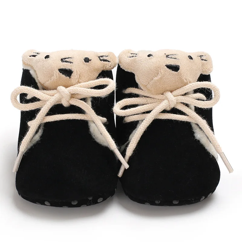 Зимняя детская обувь для мальчиков и девочек; Теплая обувь для начинающих ходить; хлопковая нескользящая обувь для новорожденных