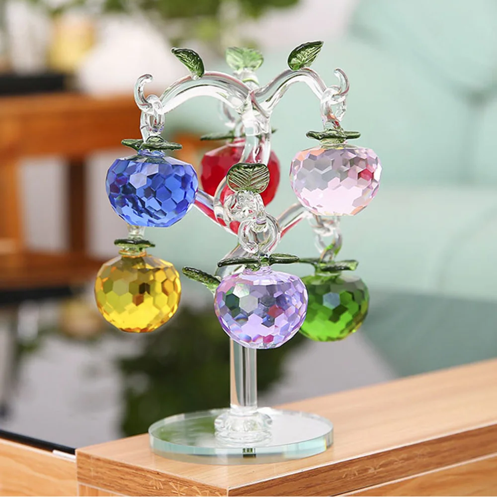 

DIY Chirstmas Tree Hangs Ornaments Crystal Apple Tree Decoration Apples Crafts Home Decor Figurines Souvenirs Decor Ornaments
