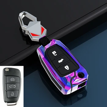 Custodia/cover per Chiave/telecomando per Audi A3 8P A4 B7 B8 B5 B9 B6 A1 A5 Q7 Q5 A6 4F C6 C5 C7 C4 TT Q3 S3 A7 A8 C4 8N 8V 8L RS3 - Auto in lega di Chiave A Distanza di Caso Della Copertura per Audi A3 8P