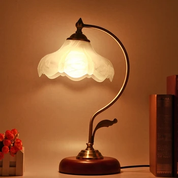 

Dimmable Bedroom Hotel Reading Led Bedside Eye Protection Modern Simple Rural Wedding Creative Fashion Glass China Table Lamp