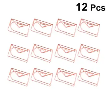 

12pcs Paper Clips Envelope Adorable Cartoon Creative Decorative Paper Holder Paper Clips File Clamps for Home School Office