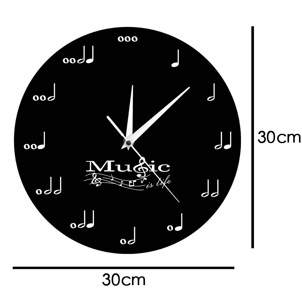 Музыкальные настенные часы Music Is Life Вдохновляющие музыкальные с музыкальными