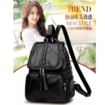 

Women Lady Faux Leather Backpacks Rucksack Shoulder Bag Satchel School Bags Fashion Casual Waterproof Large Travel Backpack