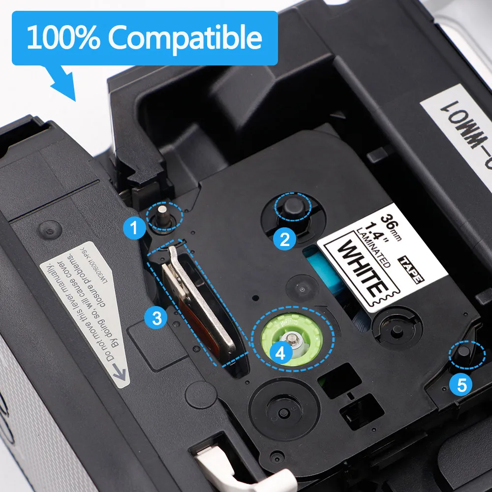 Labeler Ptp710 Tz261 Tze261 da Máquina do Fabricante da Etiqueta da Impressora da Etiqueta Compatível para o Irmão Labeler da Fita da Etiqueta de Labelife Tze-261 36 mm - Imagem 2