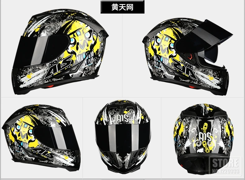 AIS Motorcycle Helmet Motocross Motorbike Crash Helmet Double Lens Full Face Helmets Casco Scooter Riding Moto Helmet